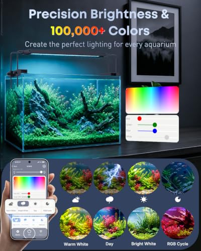 Image of Pawfly Aquarium Light for Plants, 19 W Bluetooth Fish Tank Light, Full Spectrum Aquarium Lights for 18 inch-24 inch Fish Tanks, Extendable 24 /7 LED Lights with Timer Modes & Adjustable Brightness