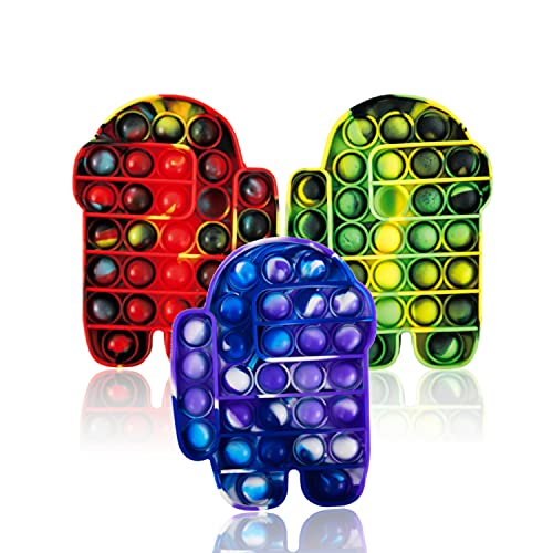 Milestar 3 Pack Pop Fidget Toys its,Push Bubble Pop Sensory Toys, Spaceman Popping Toys, Stress Relief Toys, Silicone Pressure Relieving pop Toys Minecraft fortnite Toys Xmas Gifts