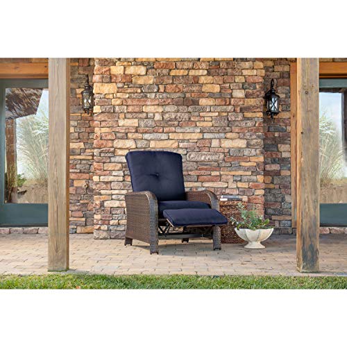 Hanover Outdoor Strathmere Luxury Recliner, Navy Blue #TOP1