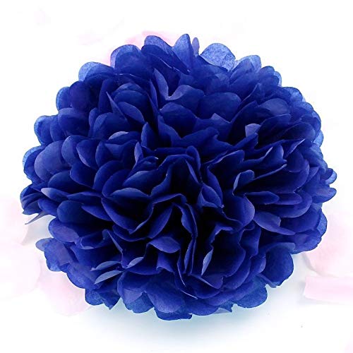 10''25cm 1pc hecha a mano del papel de tejido Pompoms decorativo de la boda de papel del bebé bola de la flor de la ducha fiesta de cumpleaños de la decoración de papel de Pom Poms ( Color : Royal blu