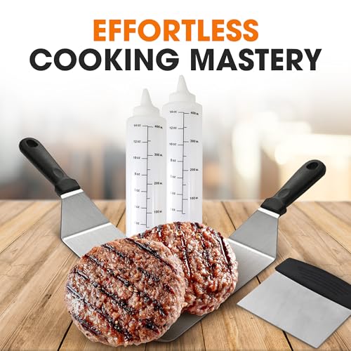 Set de 5 espátulas para parrilla de acero inoxidable miniatura 4