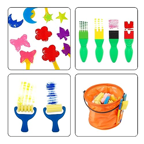 image for ABEIER Washable Finger Paint Kit for Toddlers, 12 Colors with Paint To