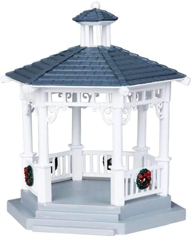 Lemax - Plastic Gazebo With Decorations, Set Of 6