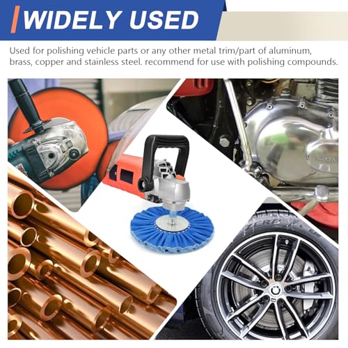 Image of 8 inch Blue Airway Buffing Wheel,5 /8'' Arbor Hole,12 Plys /Coarse Polishing for Angle Grinder,2PCS