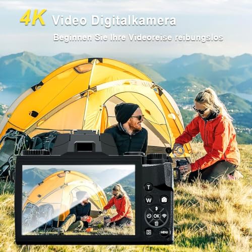 Fine Life Pro Digitalkamera 64 Megapixel Fotoapparat Digitalkamera mit Weitwinkel, 16X Digitalzoom, Manuell/Auto Fokus, 3.0" Touchscreen and WiFi Anschluss, Videokamera für Anfänger mit 32G TF Karte – Bild 5
