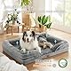 BEDSURE orthopädisches Hundebett Ergonomisches Hundesofa - 106x80 cm Hundecouch mit eierförmiger Kistenschaum für große Hunde, waschbar rutschfest Hundebetten, grau