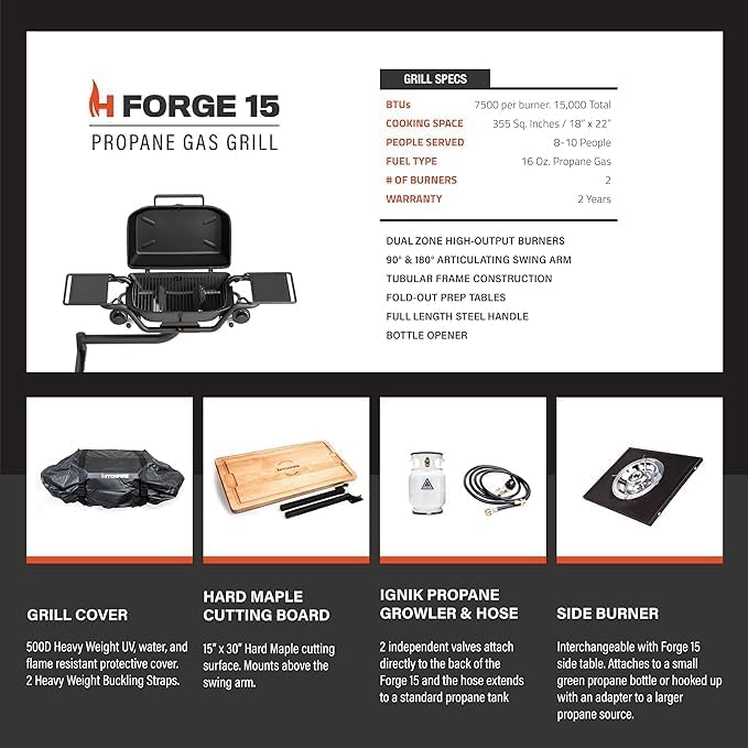 Miniatura 3 de HitchFire Parrilla de exterior montada en enganche (estación de parrilla definitiva - columpio lateral del pasajero)