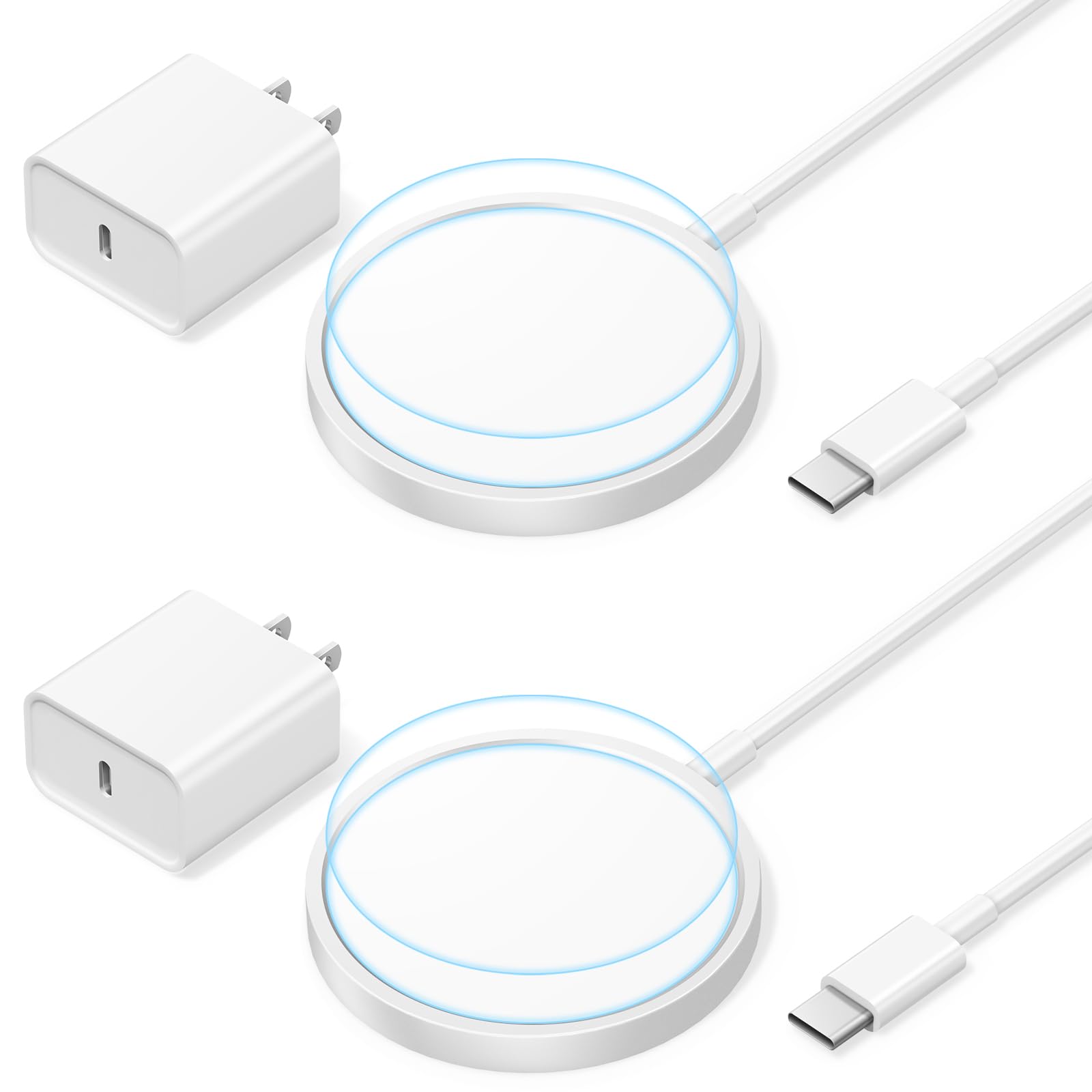 [Apple MFi Certified] iPhone Magnetic Charger for MagSafe Charger, 2-Pack 20W Wireless iPhone Charger Fast Charging, Magnetic Wireless Charger for iPhone 15 Pro Max/15 Pro/15 Plus/15/14/13/12 Series