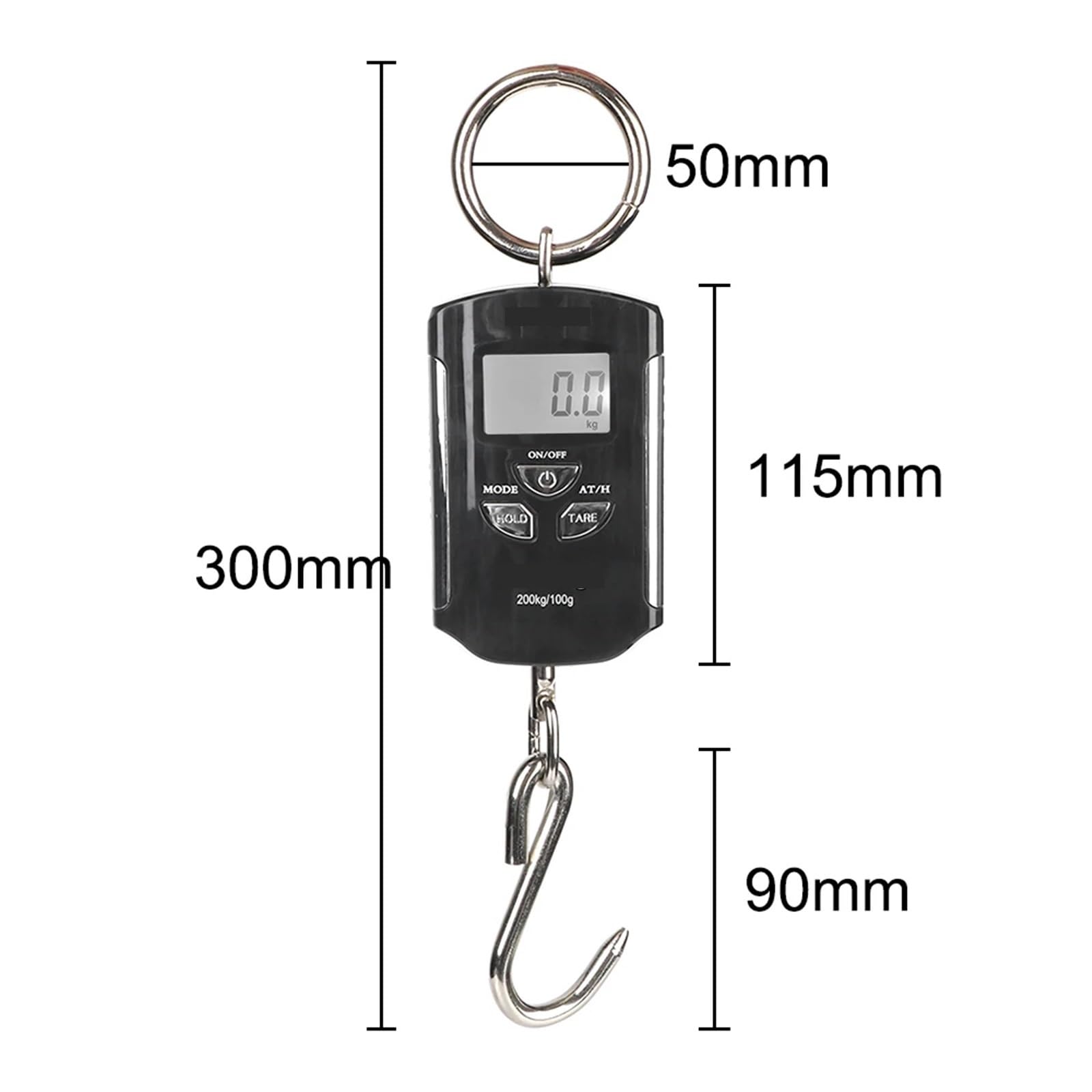 Báscula de grúa, Báscula Grúa 200kg/100g Gancho Colgante Electrónica