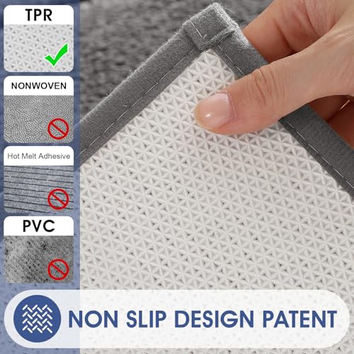 IM HOME Bathroom Rugs Sets 3 Piece, Ultra Soft Thick Plush Fluffy Microfiber Absorbent Bath Mat, Non-Slip Backing, Machine Washable Bath Mats for Bathroom Floor, Tub, Toilet and Shower, Charcoal Gray by IM HOME - Used condition - Image 6