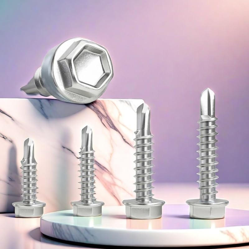Tornillos autoperforantes acero inoxidable hex washer head 160 pcs miniatura 5