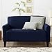 Home Fashion Designs Solid Twill Love Seat Slipcover. One Piece Stretch Loveseat Cover. Strapless Love Seat Cover for Living Room. Brenna Collection Slipcover.? (Love Seat, Navy - Solid)