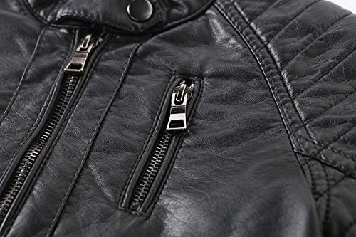 LJYH Boys Faux Leather Jacket Children's Collar Motorcycle Leather Coat3