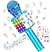 SunTop Micrófono Karaoke Bluetooth, Microfono Inalámbrico Karaoke, Portátil con Altavoz y Luces LED, Reproductor KTV doméstico con función de grabación