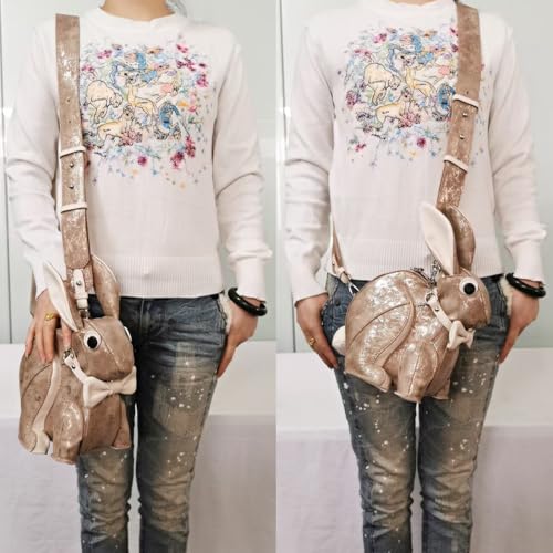 Image of Women PU Leather Unique Novelty Cute Easter Rabbit Shape Crossbody Shoulder Bag Handbag Purse for Girls