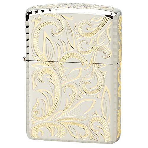 Zippo Armor Case Classic Arabesque Silver Gold Plating 5-Sides Etching Japan Limited Oil Lighter