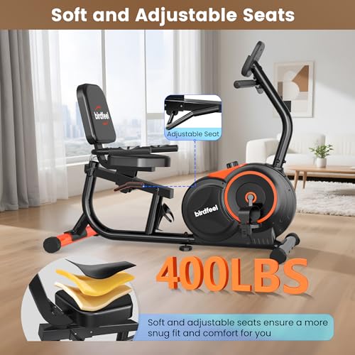 Image of Recumbent Exercise Bike for Home,Recumbent Stationary Bikes for Adults & Seniors,Load Capacity of 400 pounds,Equipped with 16 Adjustable Gears, and Soft Adjustable Seats