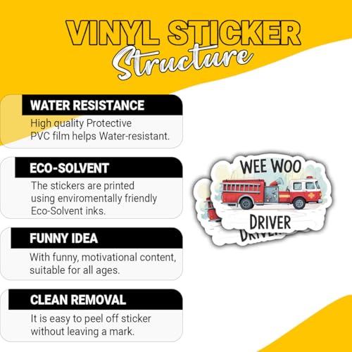 Autocollants Wee Woo Driver pour ordinateur portable de premier intervenant