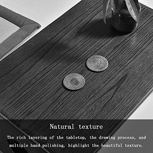 Table d'appoint en bois massif noir robuste et design minimaliste - 7