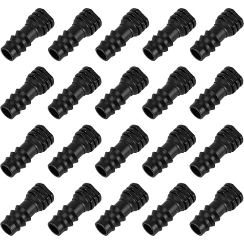 FoxRose 20 Pack 1/2 Inch Drip Irrigation Barbed End Plug Fitting 1/2 Dripline End Cap Connectors for 1/2 Inch Irrigation Tubing (0.520ID-0.650 OD) for Garden Lawn Irrigation System