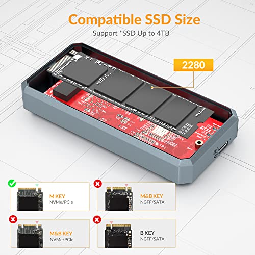 Caja Externa iDsonix M.2 NVMe SSD 40Gbps Aluminio miniatura 3