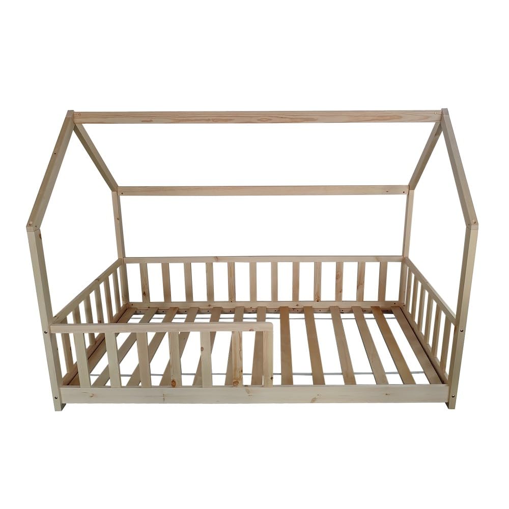 Weber Industries Cama cabaña Kiwi 90 x 190 + 1 somier + Barrera/Natural