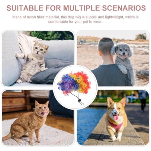 Peluca payaso ajustable para perro y gato POPETPOP miniatura 6