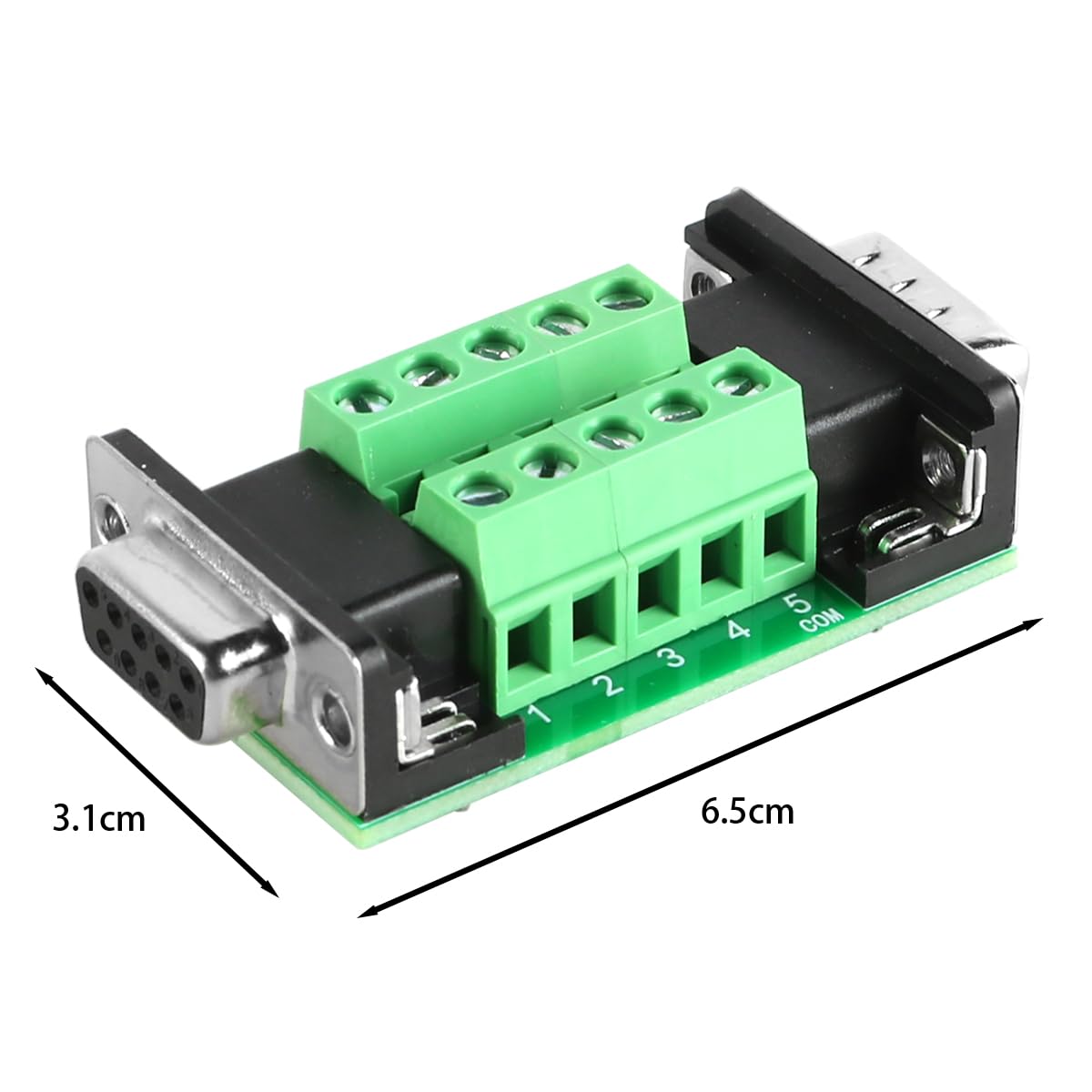 Connettore Scheda Breakout DB9 Maschio-Femmina, Adattatore seriale RS232 D-Sub a terminale Porta a 9 Pin modulo Adattatore seriale