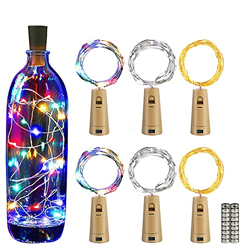 PChero LED Flaschenlichter Mit Korken - 2M 20 LED Mit Fernbedienung Für Weinflaschen