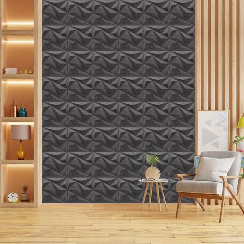 Image of Kayra Decor 3D PVC Wall Panel - Alps Design Nexa Gray Color 19.7 inch x 19.7 inch (Pack of 12) - Covers 32.34 Sq. Ft.