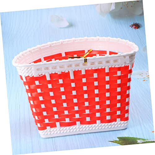 Besportble Bike For Toddler Rattan Basket Wicker Storage Baskets Plastic Bicycle Basket Handlebar Basket Kids Bike Basket Scooter Stroller Bicycle Bell Red The Basket Child Rear #TOP7