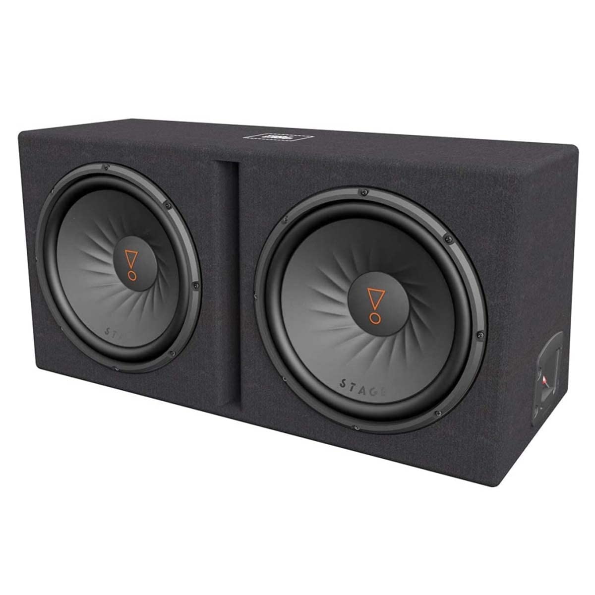 JBL Stage 1200D Dual 12 Inch (30 cm) Subwoofer Boombox / Bass Plate - 2 x 1000W Harman Kardon Bass Box - Black