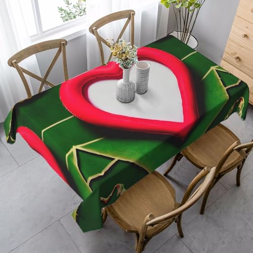 LLOTPQ Rechteckige Tischdecke mit Valentinstag-Aufdruck – Esstischabdeckung, langlebig, Urlaub, Party, Hochzeit, Dekoration, Küchentischdecken