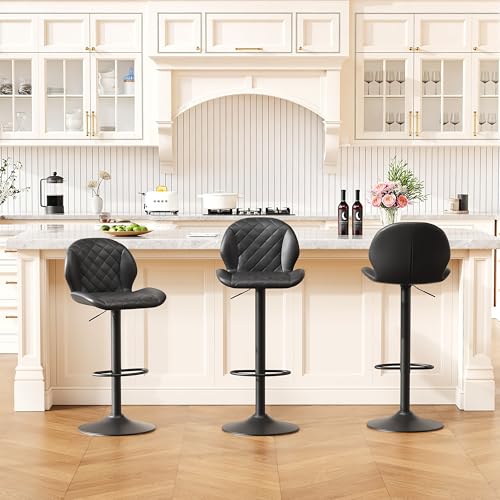 Image of FIRAVOE Modern Counter Height Swivel Bar Stools Set of 3 for Home Bar