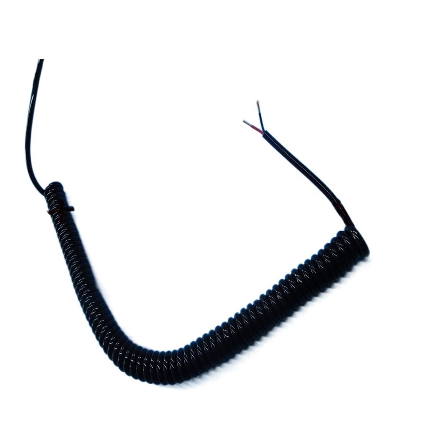 Mzpxqmsyk 2 Cores 22Awg Coiled Mains Flex Curly Spring Cord, Retractable Coiled Coil Cord 2 Core 22Awg Spring Spiral Cable Stretch 1-15 Meters(Stretch 2 Meter)