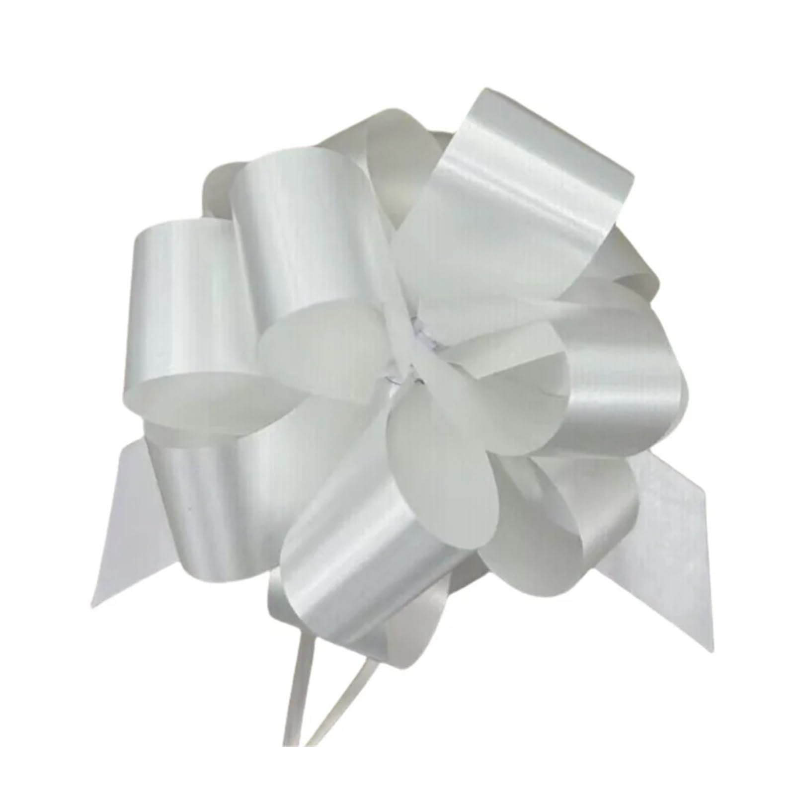 Xinglongs Bows for Gift Wrapping 60PCS Pull Bow Large 5. Inch Gift Wrapping String Bows with Ribbon for Easter Presents Wedding Basket(WHITE)