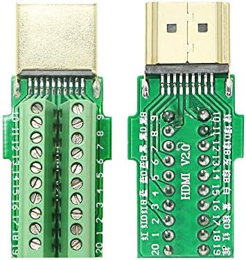 CERRXIAN HDMI Screw Terminal Block Adapter, Gold Plated HDMI Male to Solderless Terminal Breakout Board Connector Signal Module with Case