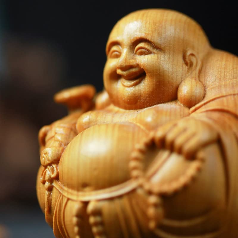 Amazon.co.jp: Lhyxuuk布袋様 置物 仏像 木彫り ミニ 七福神 木製 布袋 