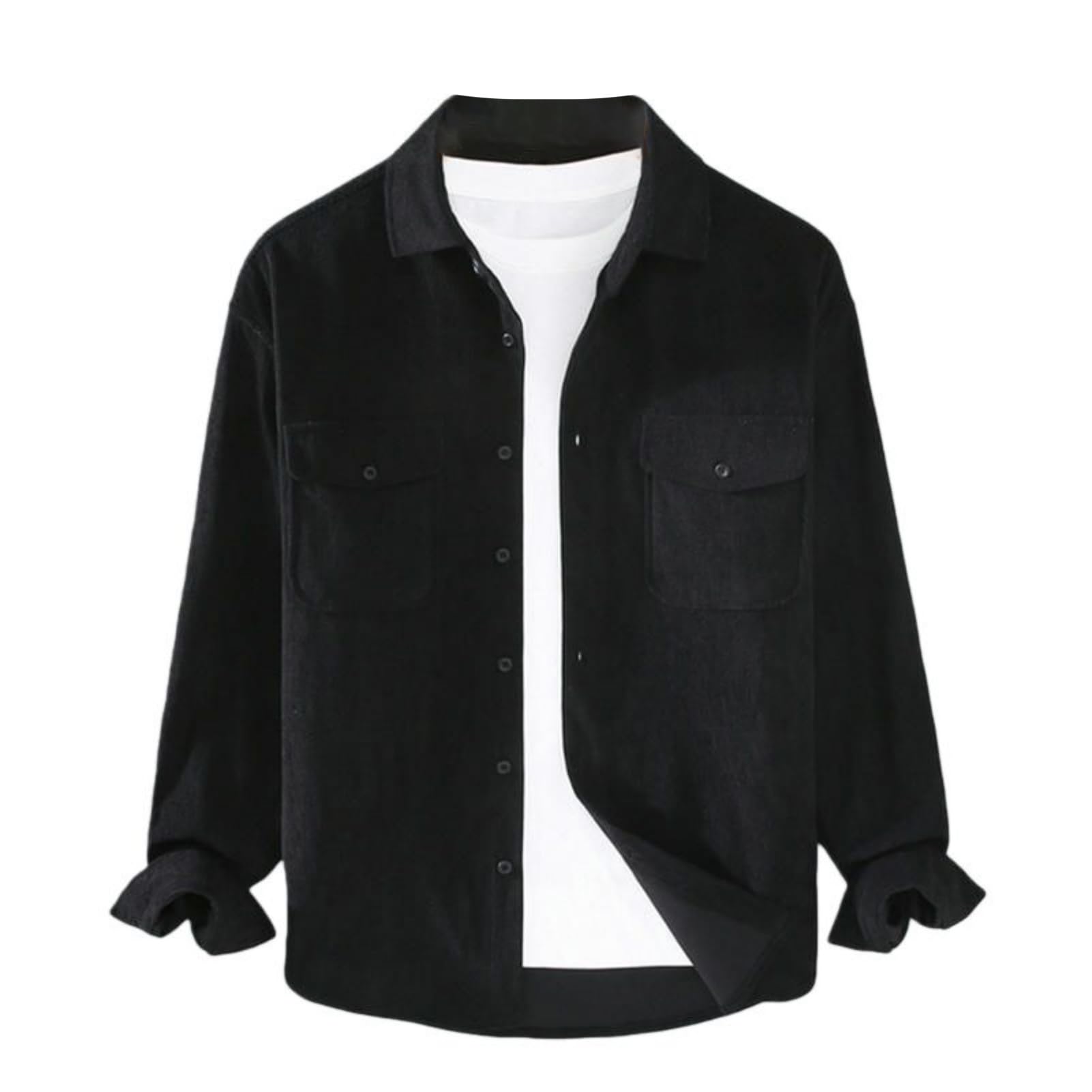 Chemise de travail vintage américaine à manches longues en velours côtelé pour homme Printemps Automne