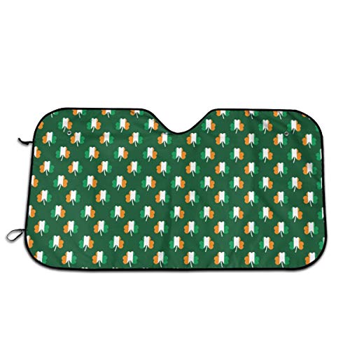 MSACRH Windshield Shade for Car Front Window Protector Cloverleaves Universal Fit Truck Foldable Light Blocker Sun Visor Shield Sunshade Cover