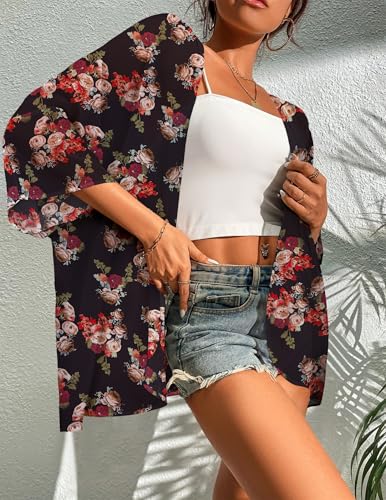 Image of BB&KK Women's Floral Kimono Summer Short Cover Ups Tops