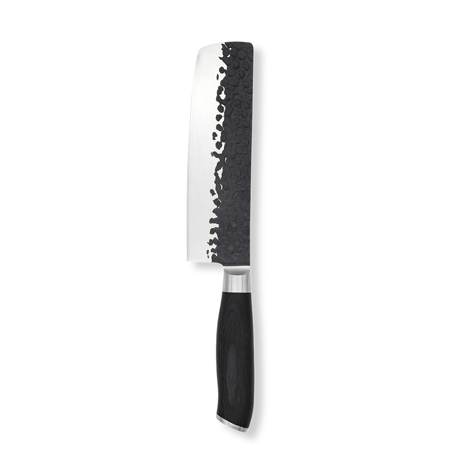 FIVI Hackmesser MATT 18 cm | Robustes Küchenbeil aus deutschem Edelstahl mit Hammerschlag & Pakkaholzgriff | Profi Hackbeil zum Zerkleinern von Fleisch, Knochen & Gemüse