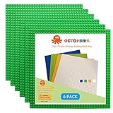 Octopbrik Classic Brick Base Plate, 10' x 10' Builing Block Platforms, 32 x 32 pegs, 6 Packs Green...