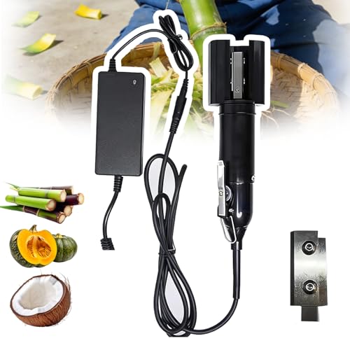 VILA SMO Peladora automática de caña de azúcar, peladora de Mano de 188 W, 7500 RPM, con Cuchilla de Repuesto, pelado preciso, sin dañar la Fruta, pelado rápido en 3 Segundos, para Cocos, Calabazas.