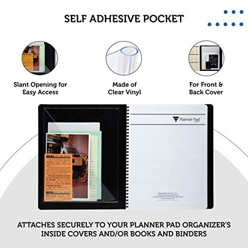 Planner Pad Insta Pockets, Front And Back Planner Pocket Combo, Personal Size, Clear Vinyl, 6 ½” X 8” #TOP3