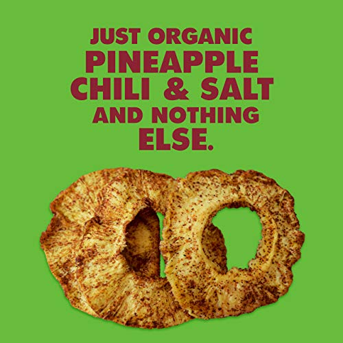 SOLELY - Organic Dried Pineapple, Chili, & Salt Rings (2.2 oz Resealable Bag) - Real Fresh Fruit - 3 Ingredients - Healthy Snacks for Adults & Kids - Non GMO, Vegan Snacks, Shelf Stable - 1 Bag (63g)
