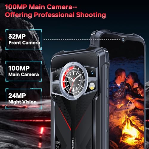 CUBOT Kingkong 9 Outdoor Rugged Phone Unlocked - 24GB RAM+256GB ROM Smartphone,100MP+32MP+24MP Night Vision Camera,10600mAh Large Battery, 6.58 Inch FHD+ Display, IP68 Waterproof Mobile Phones Black