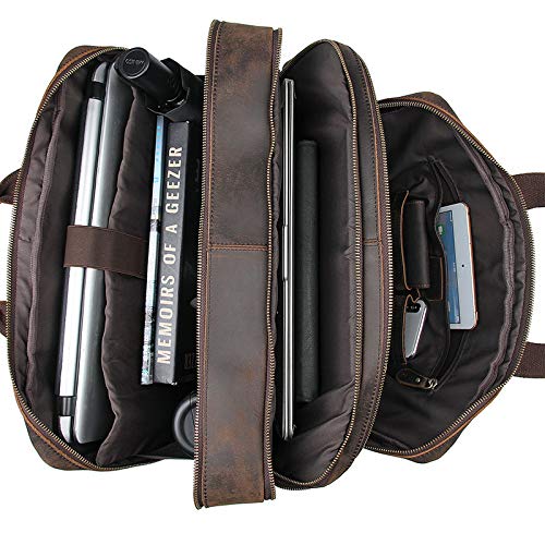 Borsa per Documenti Ufficio Borsa for laptop da 17,3 pollici, in vera pelle, for viaggi d'affari, borse a mano, for uomo, grande borsa da lavoro, stile retrò