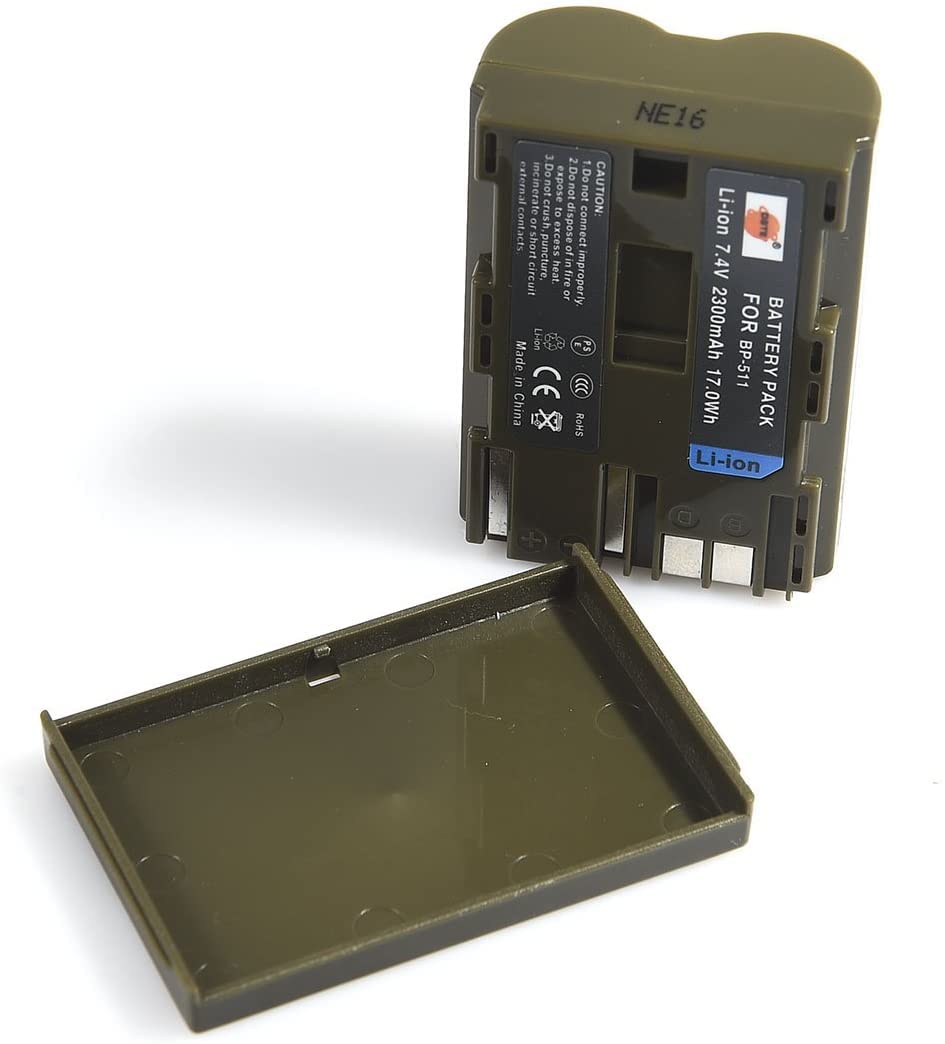 DSTE 2X BP-511 Ersatz Batterie + Duales USB-Ladegerät mit LCD-Display Kompatibel mit BP511 BP511A BP-511A und Canon EOS 10D,20Da,300D,30D,40D,50D,D30,D60,DM-MV100Xi,DM-MV430,DM-MV450,DM-MVX1i Kamera
