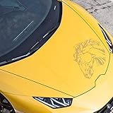 Adhesivo - Pegatina para el Parachoques Horsehead 60cm x 66cm Oro - Ventana Trasera del Coche de Tuning Car Styling